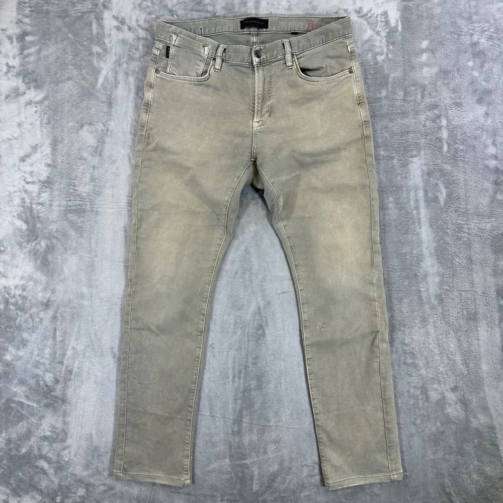 John‎ Varvatos Bowery Slim Fit Jeans Mens Size 33x30 Olive Gray Stretch